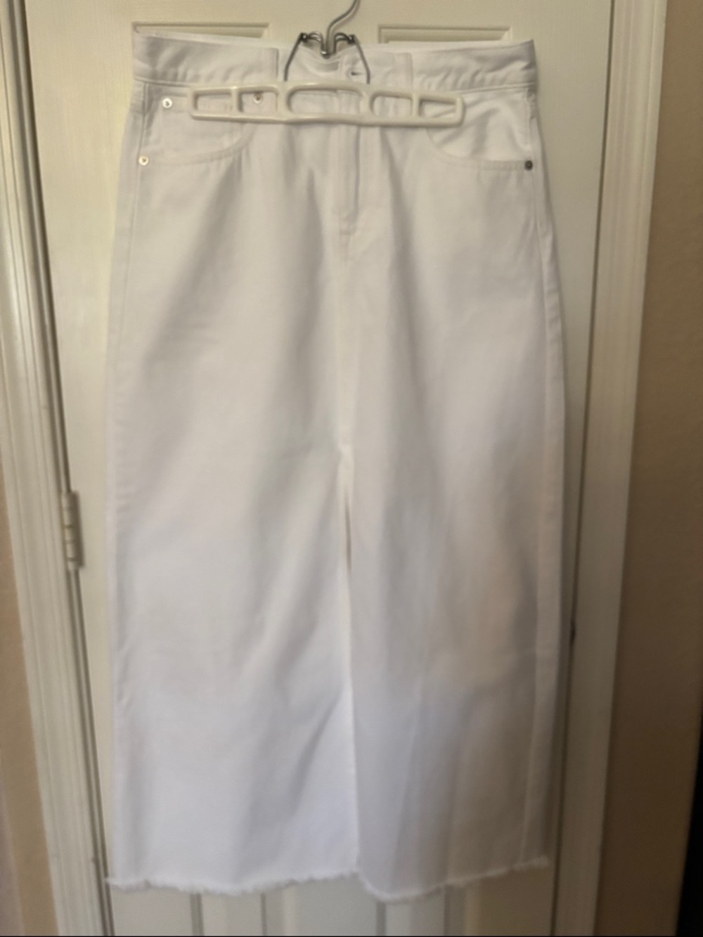 J. Crew White Midi Skirt